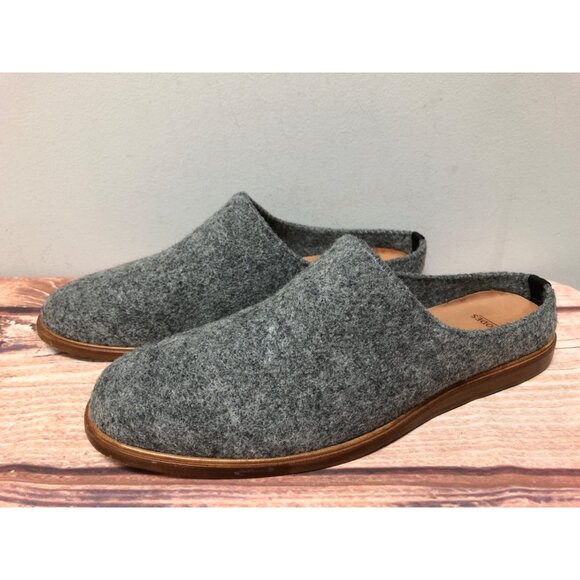RHODES Gray Wool House Slippers  Indoor Outdoor Mules Mens 12 (9e64) - Picture 1 of 10
